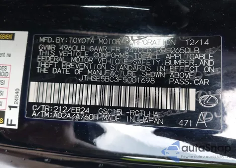 2015 Lexus Rc 350 z USA, uszkodzony, nr VIN JTHSE5BC3F5001698